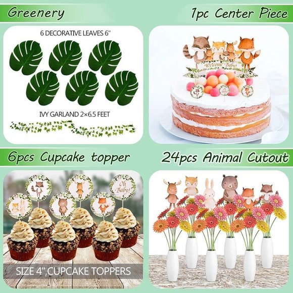 Gender Neutral Woodland Baby Shower Decorations Kit X002ZHQ6RD - Picture 4 of 7